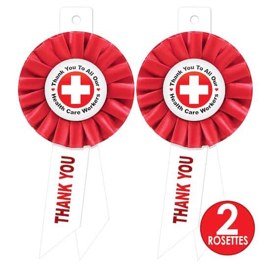 Beistle 6.5" Thank You To All Our Health Care Workers Rosettes, 2ct.